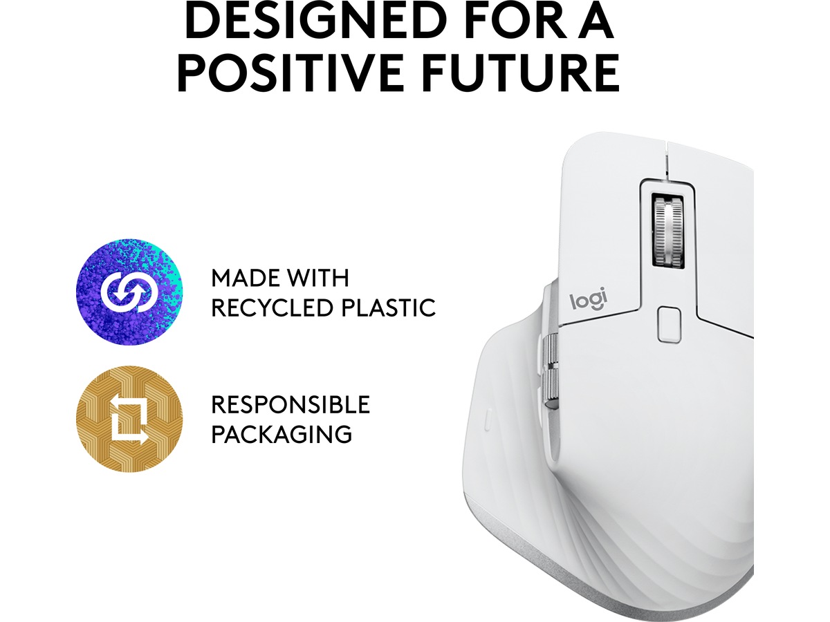 Logitech MX Master 3S Trådløs Mus (pale grey) Mus