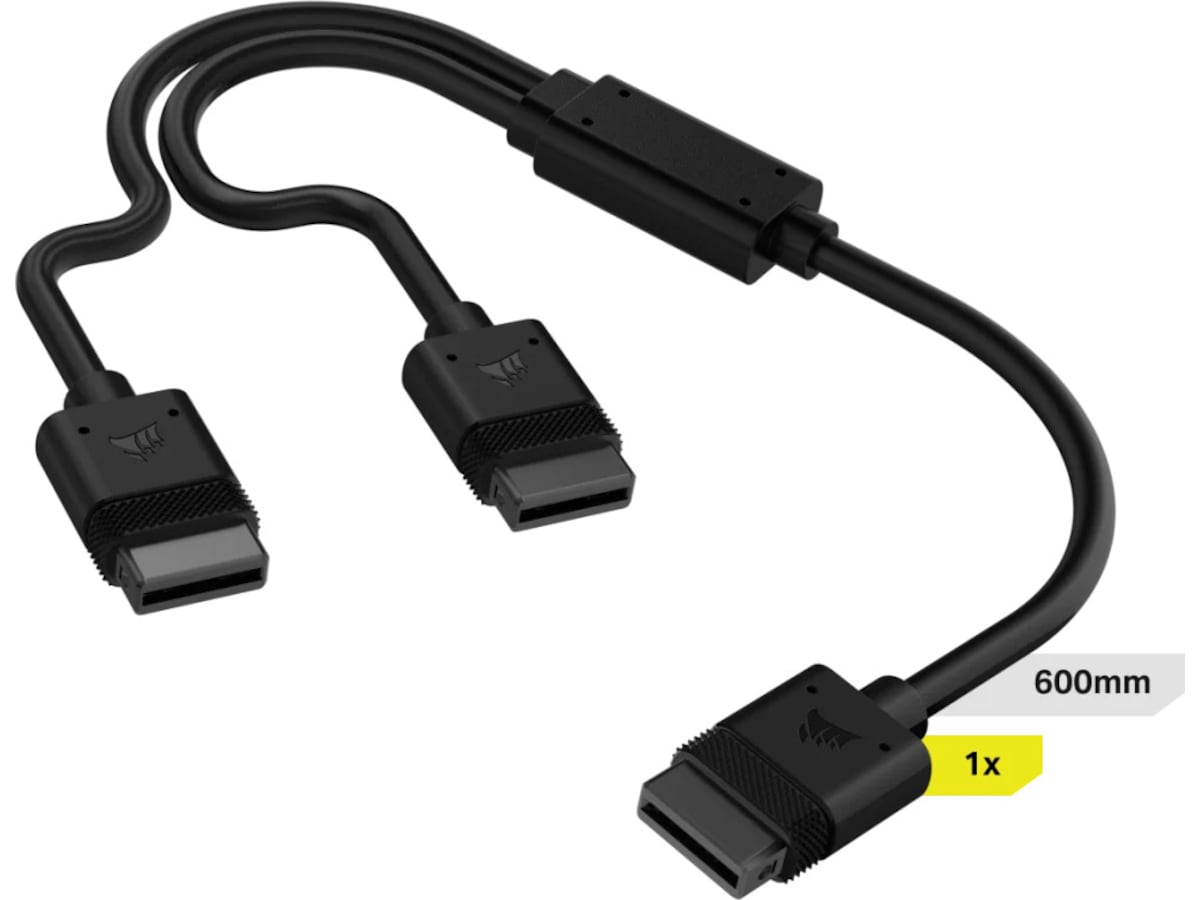 Corsair iCUE LINK Kable Y-Splitter 600mm (sort) - Kabler - Komplett.no