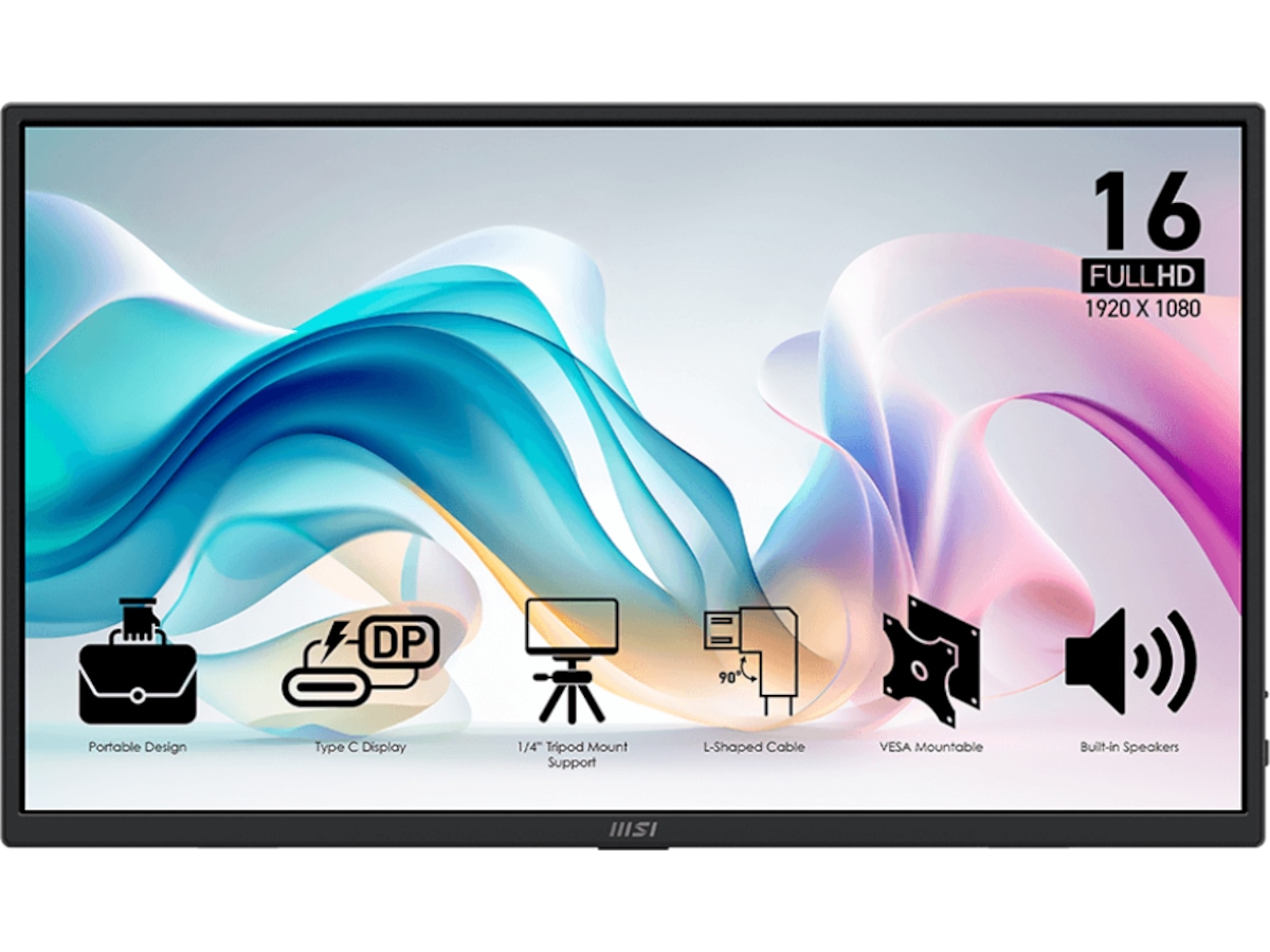 MSI 16" portable skjerm PRO MP165 E6 Skjermer