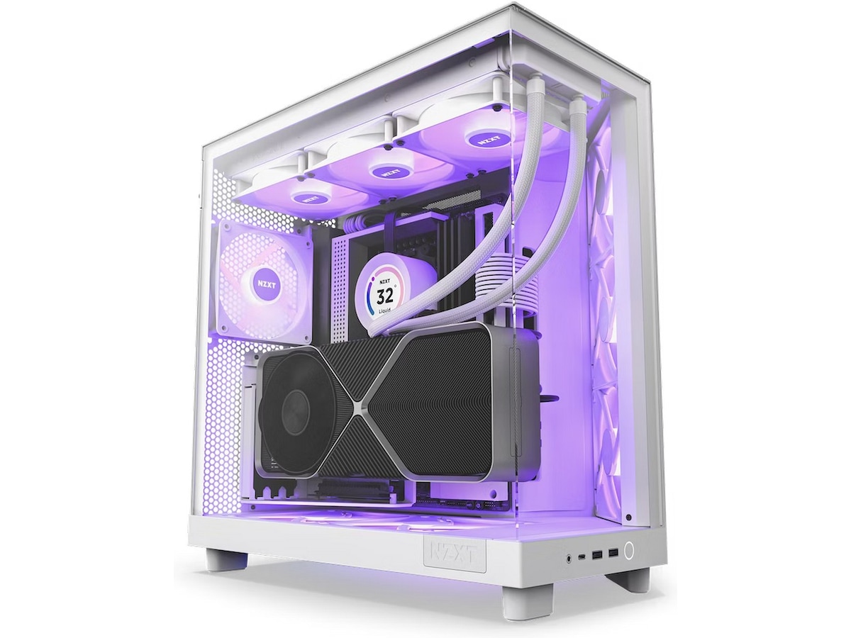 NZXT H6 Flow Case Dual Chamber Mid Tower RGB (hvit) -B-Grade Demo annet i datautstyr