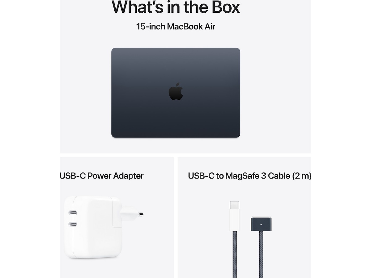 MacBook Air 15" M4 (2025) 512GB (midnatt) -B-Grade Demo bærbar PC