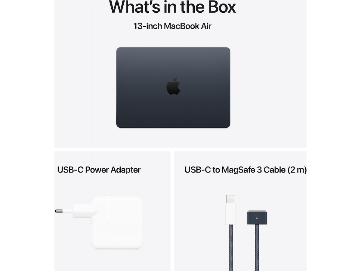 MacBook Air 13" M4 (2025) 256GB (midnatt) -B-Grade Demo bærbar PC