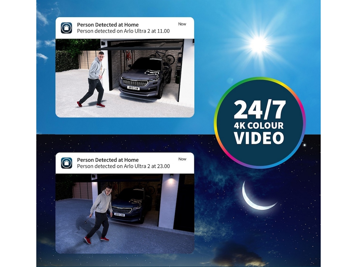 Arlo Ultra 2 utendørs overvåkningskamera 4pk (hvit) -B-Grade Demo hjem & fritid