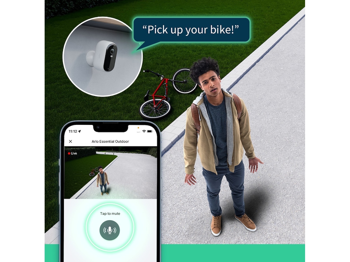 Arlo Essential 2 XL 2K Outdoor overvåkningskamera (hvit) 2pk -B-Grade Demo hjem & fritid