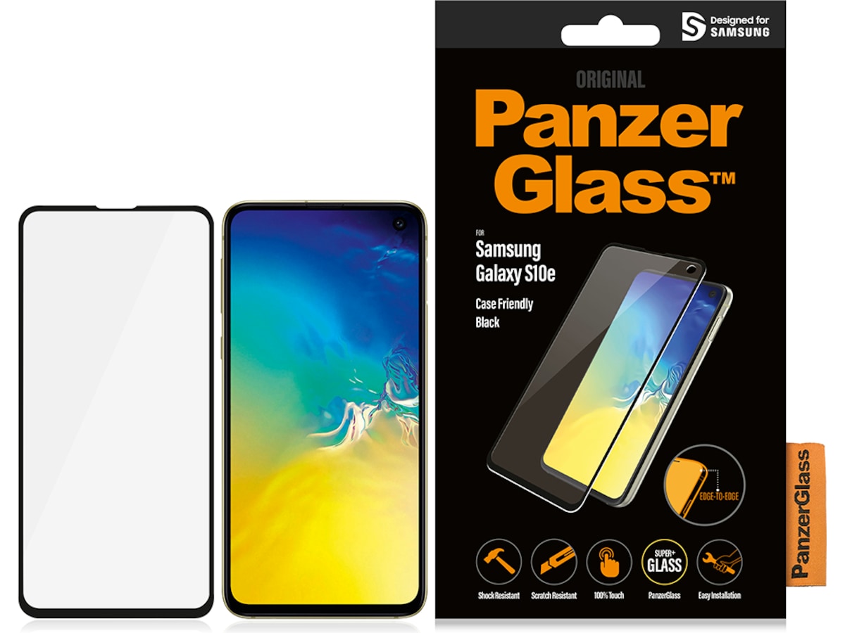 PanzerGlass Galaxy S10e Skjermbeskytter (sort) Skjermbeskytter