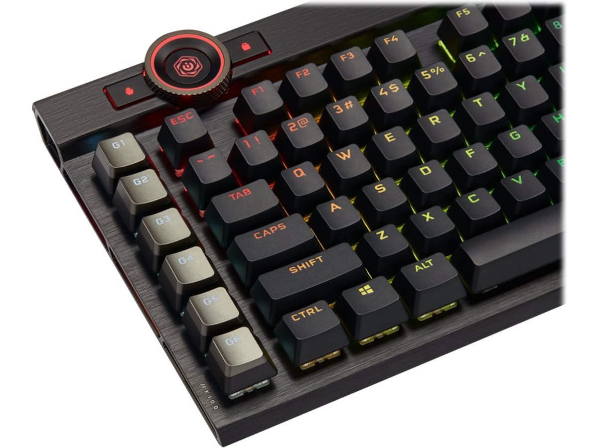 Corsair K100 RGB Optisk-mekanisk gamingtastatur (mørkegrå) Gamingtastatur