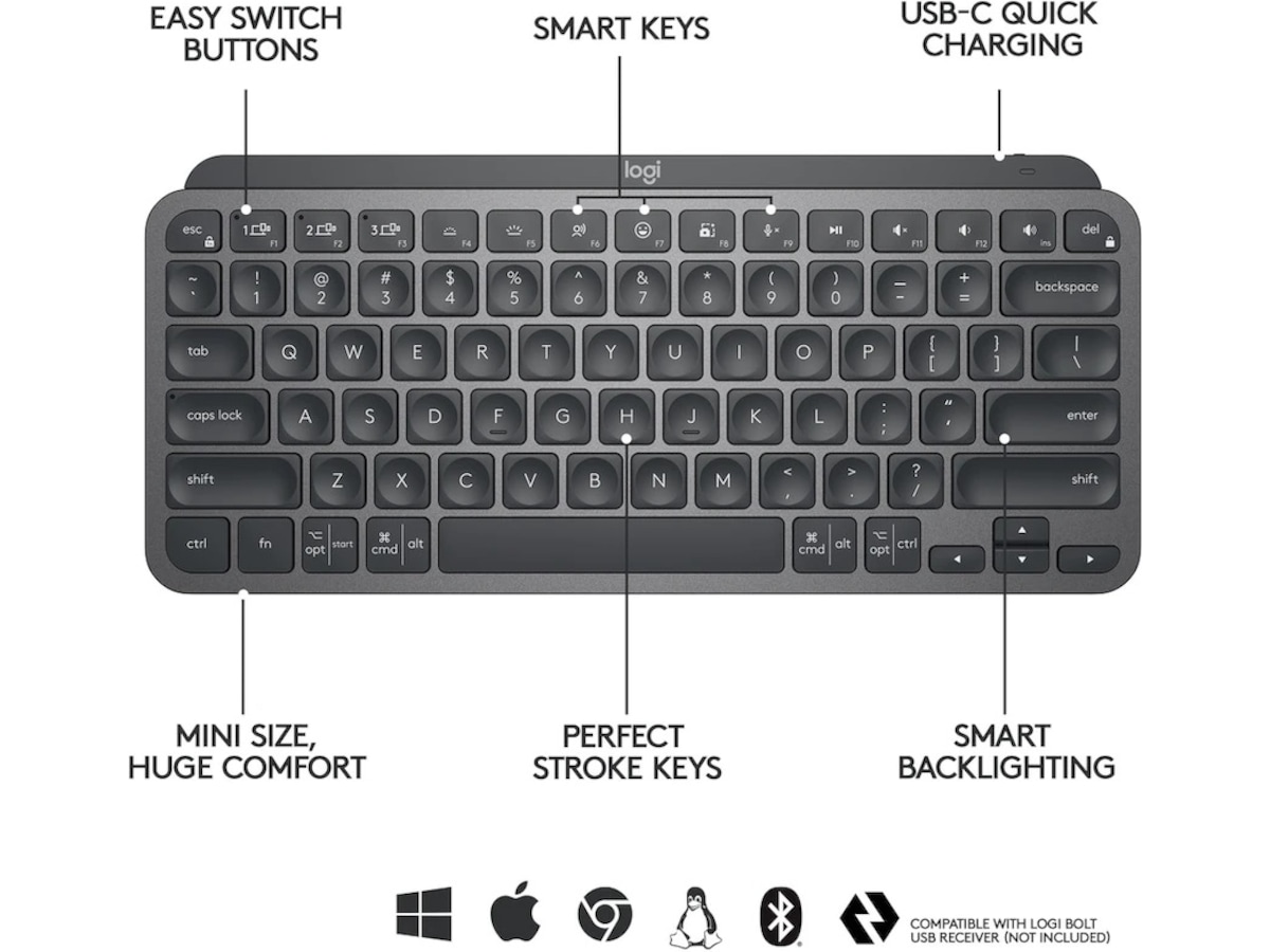 Logitech MX Keys Mini for Business - Graphite Tastatur