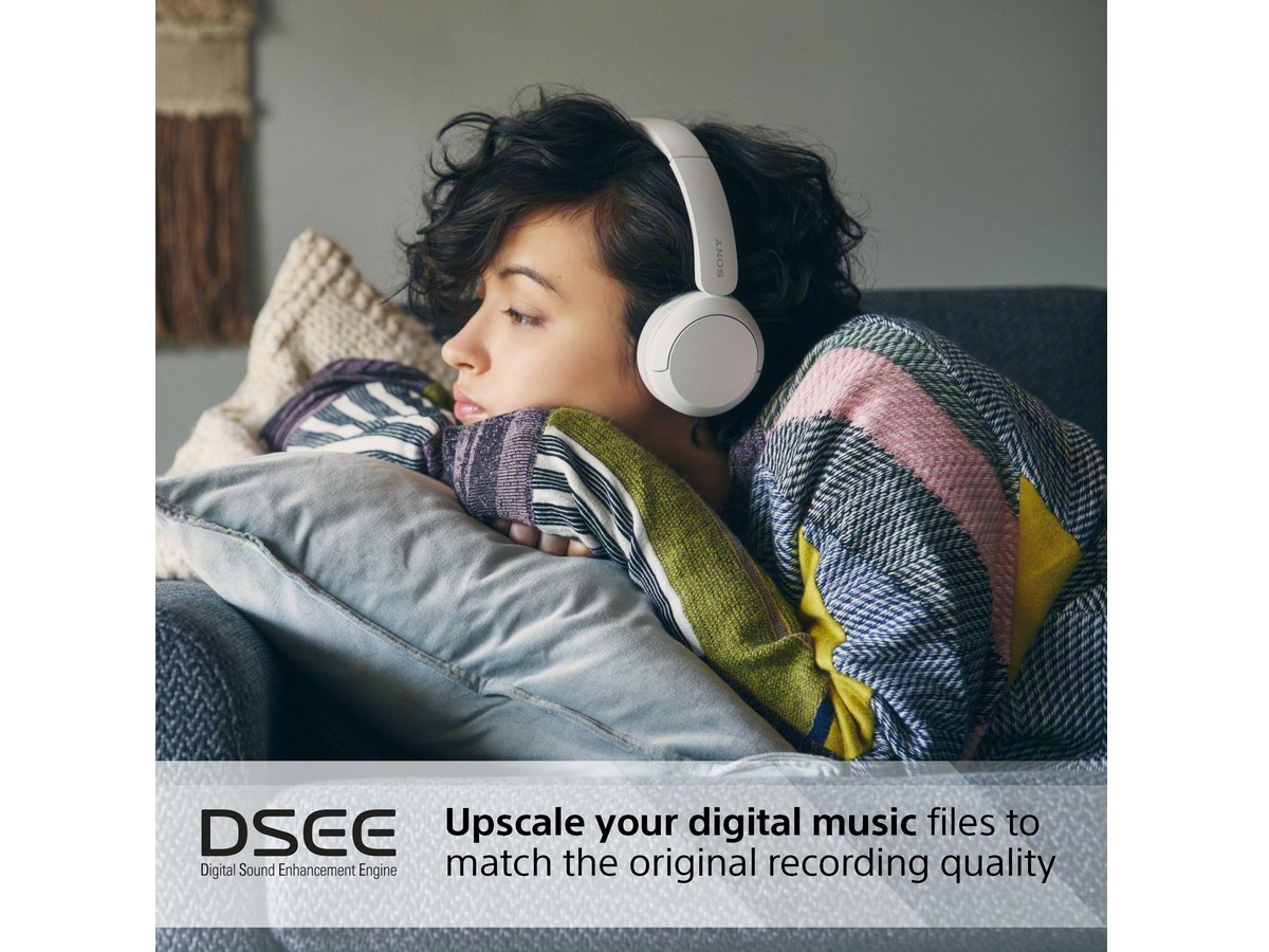 Sony WH-CH520 trådløse hodetelefoner, On-Ear (hvit) Hodetelefoner