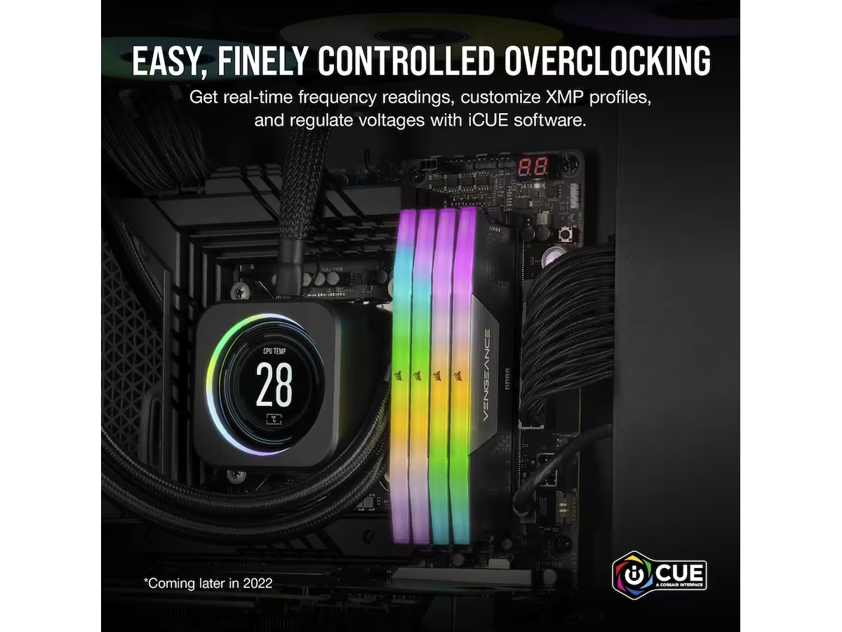 Corsair Vengeance RGB DDR5 5600MHz 96GB (sort) Minnebrikker