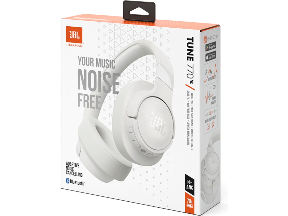 JBL Tune 770NC ANC Trådløse hodetelefoner, Over-Ear (hvit) Hodetelefoner