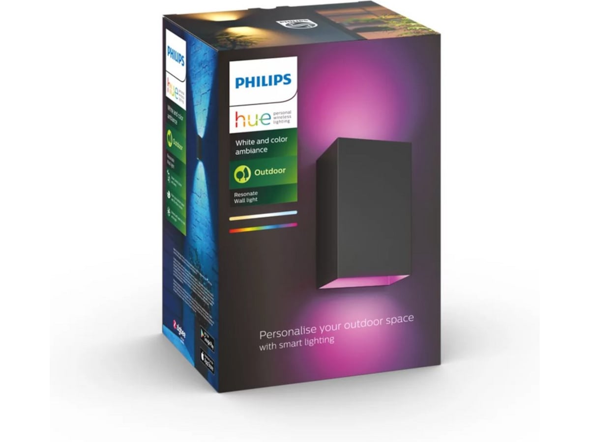 Philips Hue Resonate WACA Vegglampe 2x8 (sort) Vegglampe