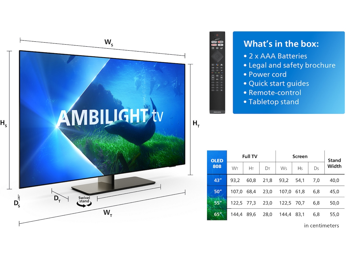 Philips 42" 4K UHD Ambilight 42OLED808/12 TVer Komplett.no