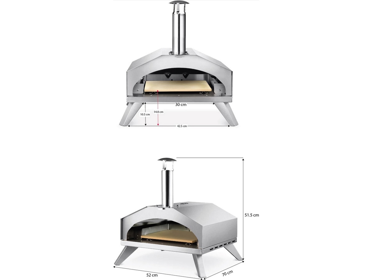 Austin and Barbeque AABQ 12" Gassdrevet pizzaovn (rustfritt stål) Pizzaovner