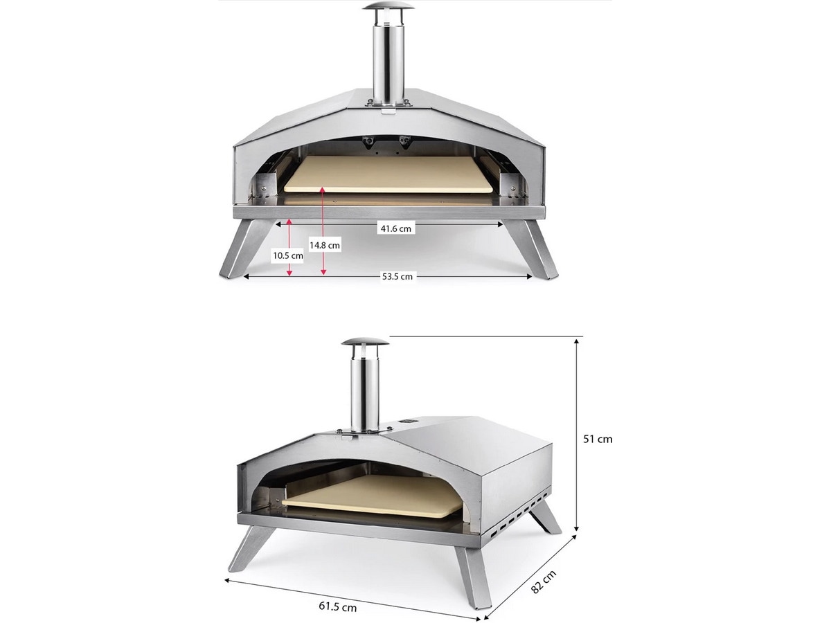 Austin and Barbeque AABQ 16" Gassdrevet pizzaovn (rustfritt stål) Pizzaovner