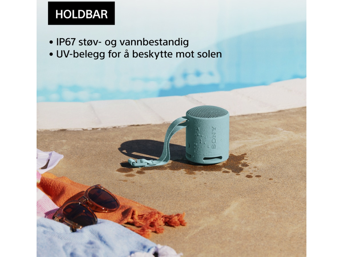 Sony SRS-XB100 Trådløs bluetooth høyttaler (grå) Trådløs / Bluetooth-høyttaler