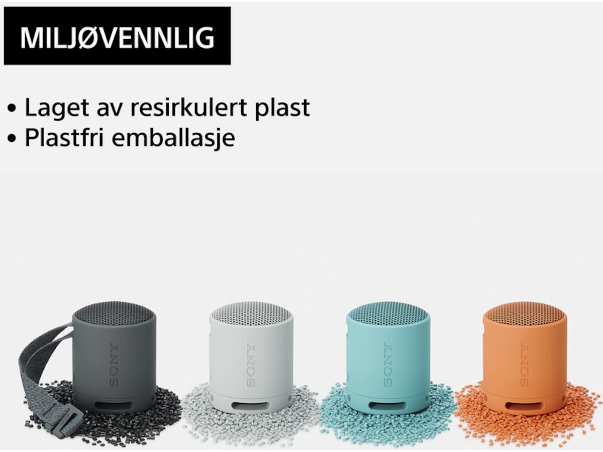 Sony SRS-XB100 Trådløs bluetooth høyttaler (grå) Trådløs / Bluetooth-høyttaler