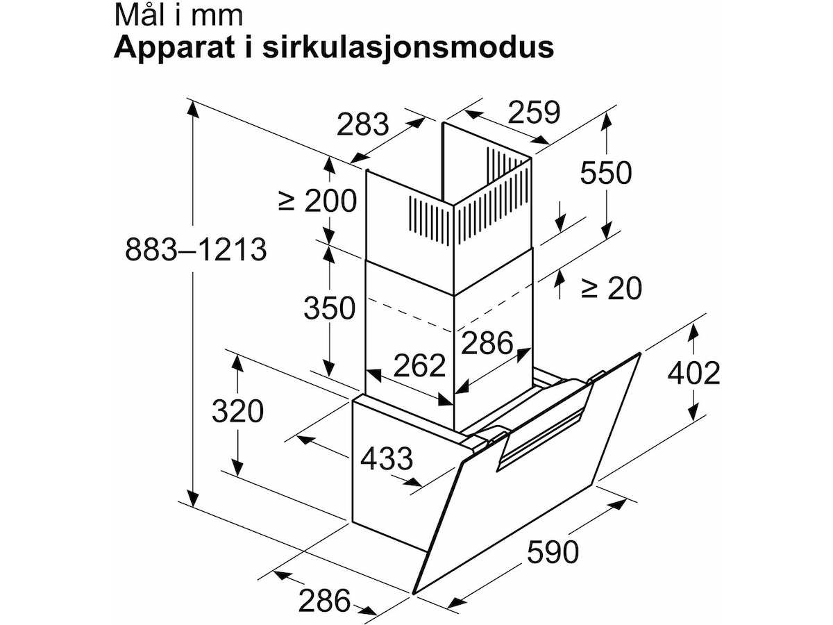Siemens iQ300 LC67KFN60 Ventilator (sort) Veggmontert Kjøkkenvifte