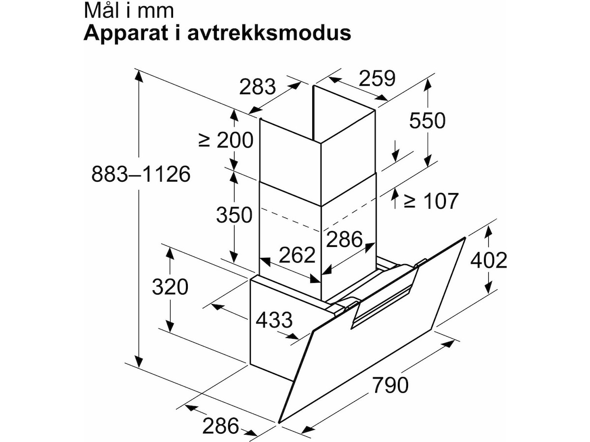 Siemens iQ300 LC87KFN60 Ventilator (sort) Veggmontert Kjøkkenvifte