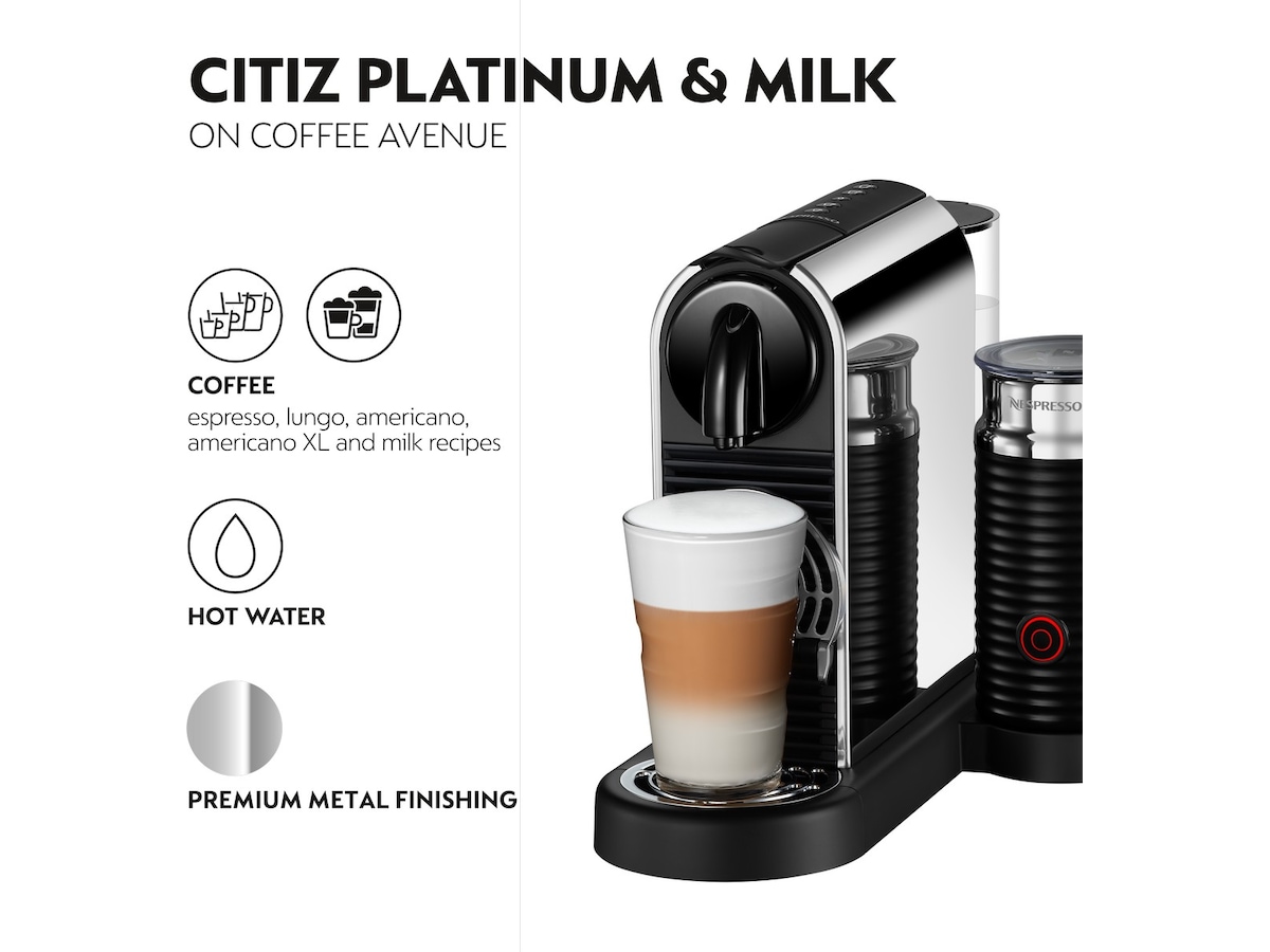 Nespresso CitiZ & Milk by De'Longhi Kapselmaskin (sort) Kapselmaskiner