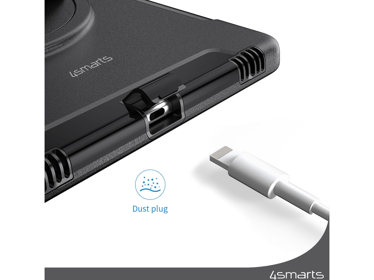 4smarts Galaxy Tab A9+ Rugged Case Grip deksel (sort) Deksel til nettbrett