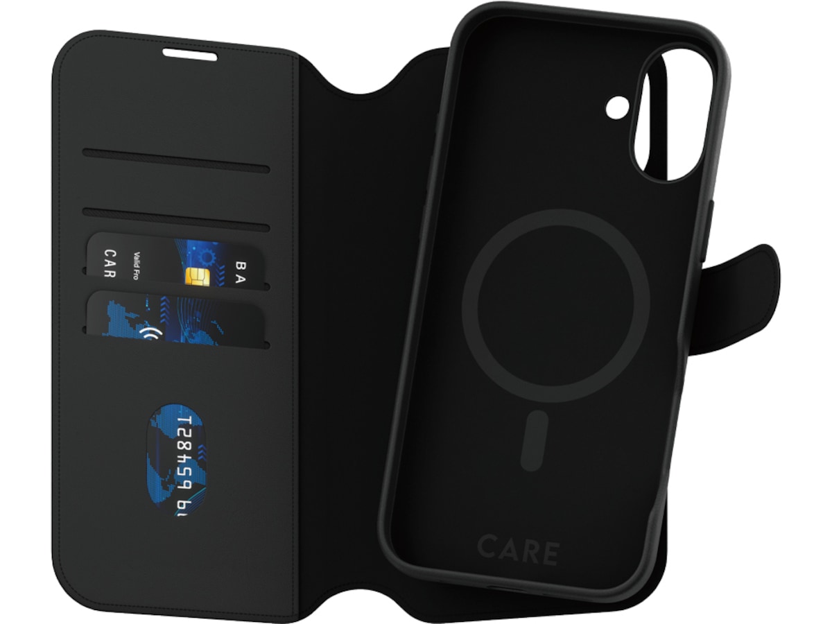 PanzerGlass CARE iPhone 16 Plus Tango 2-i-1 Lommebokdeksel (sort) Mobildeksel