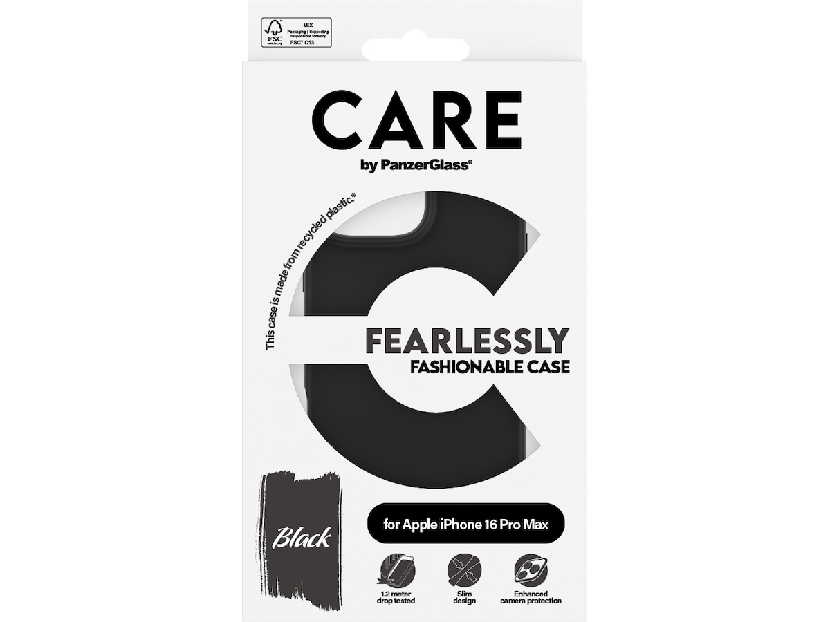 PanzerGlass CARE iPhone 16 Pro Max Fashion deksel (sort) Mobildeksel