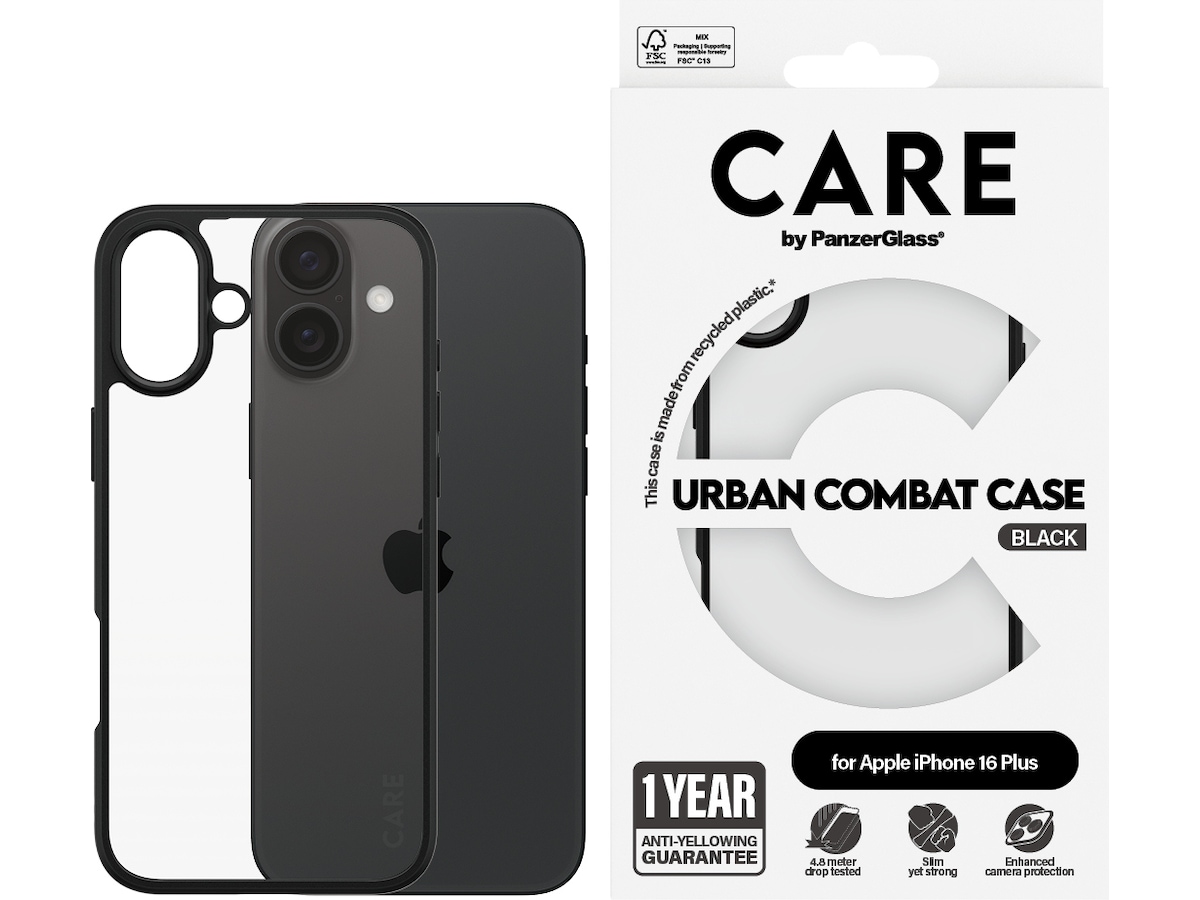 PanzerGlass CARE iPhone 16 Plus Urban Combat deksel (gjennomsiktig) Mobildeksel