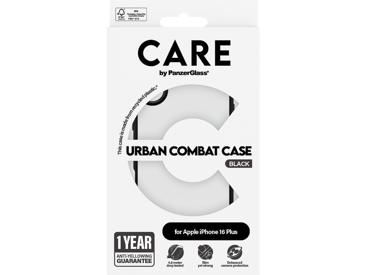 PanzerGlass CARE iPhone 16 Plus Urban Combat deksel (gjennomsiktig) Mobildeksel