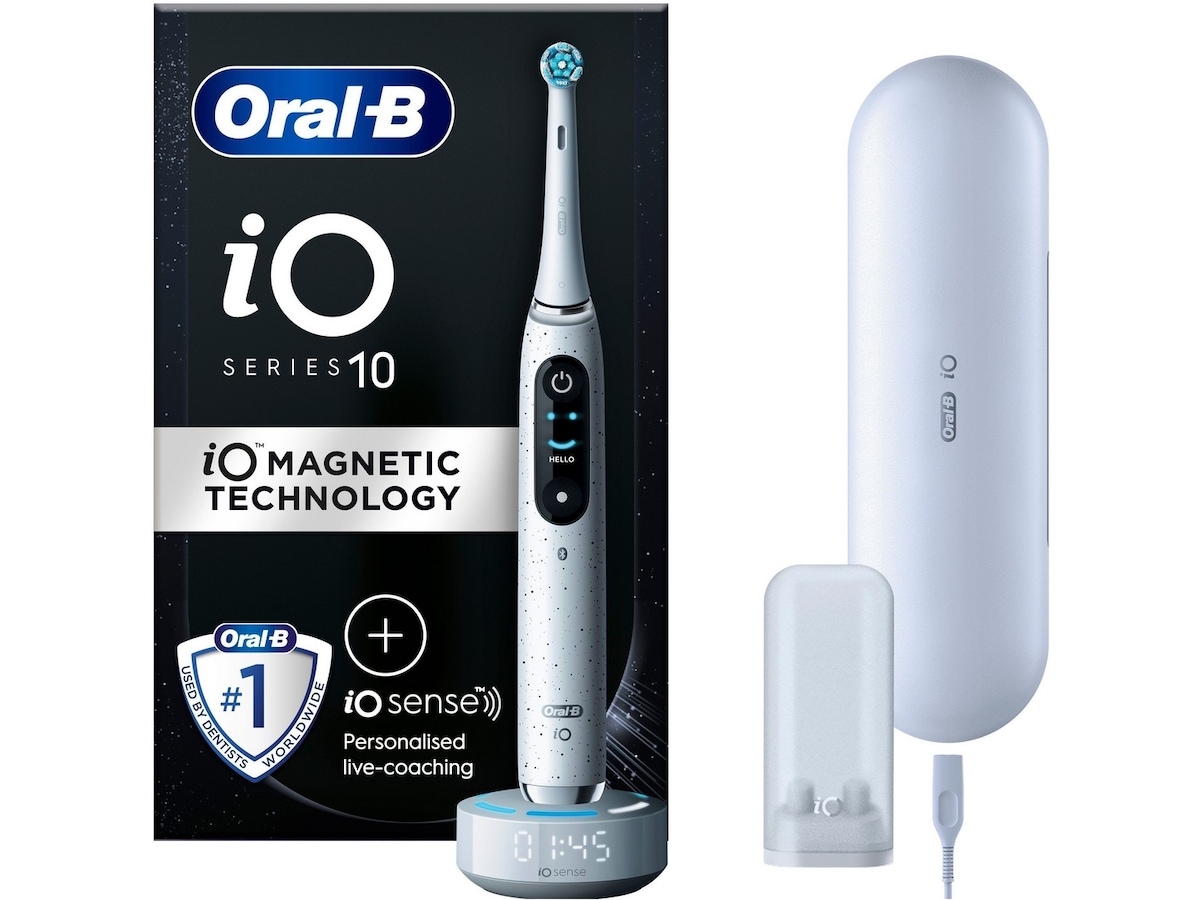 Oral-B iO 10 Elektrisk Tannbørste (stardust hvit) Elektriske tannbørster