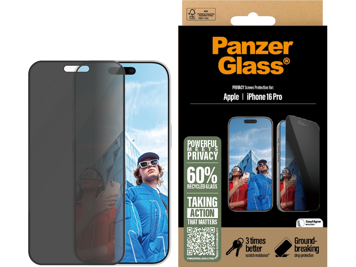 PanzerGlass iPhone 16 Pro Privacy skjermbeskytter Skjermbeskytter