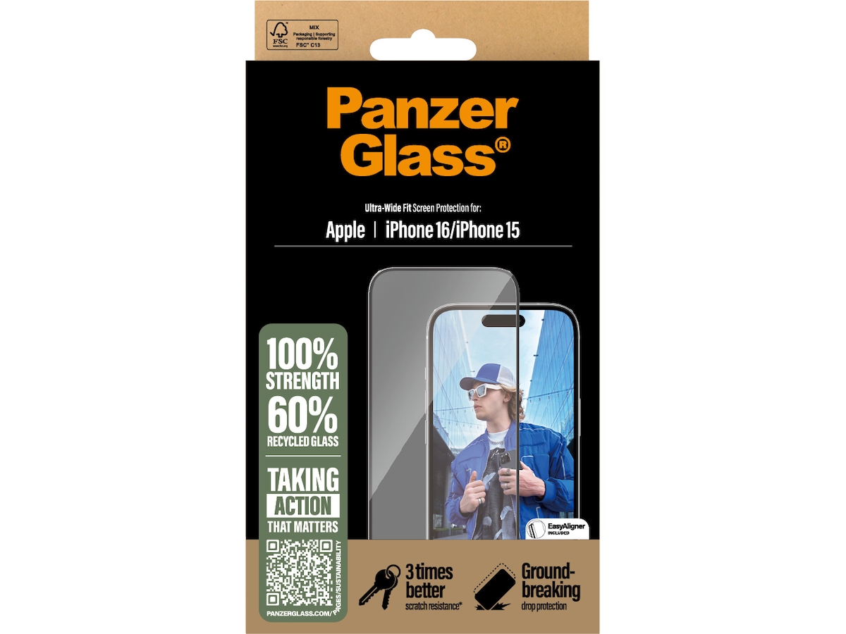 PanzerGlass iPhone 15 / 16 skjermbeskytter Skjermbeskytter