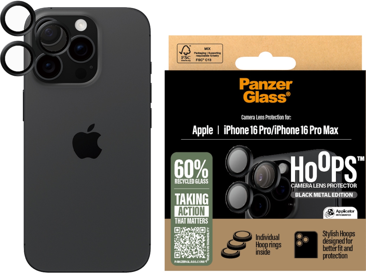 PanzerGlass iPhone 16 Pro / Pro Max Hoops Linsebeskytter Skjermbeskytter