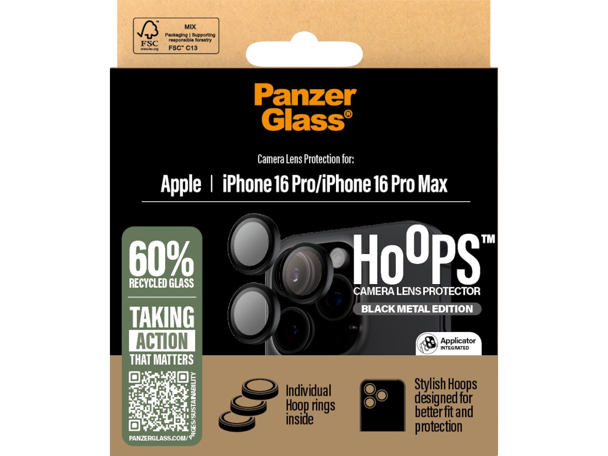 PanzerGlass iPhone 16 Pro / Pro Max Hoops Linsebeskytter Skjermbeskytter