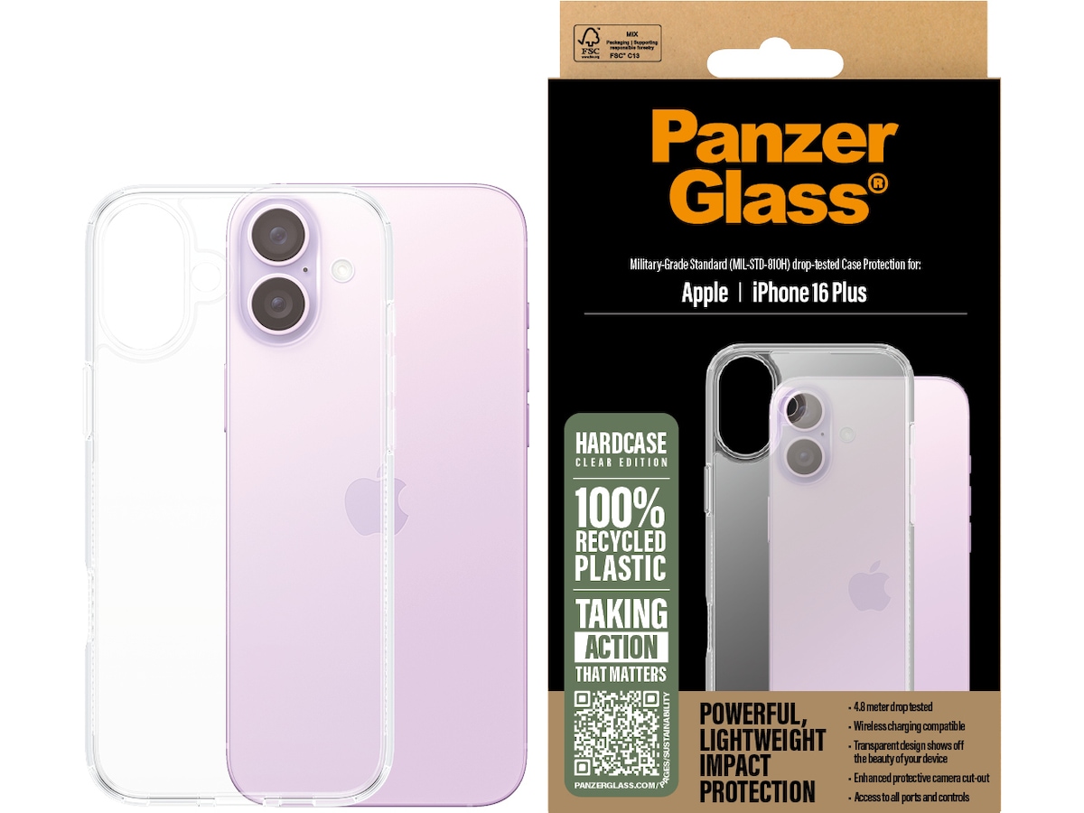 PanzerGlass iPhone 16 Plus HardCase deksel (gjennomsiktig) Mobildeksel