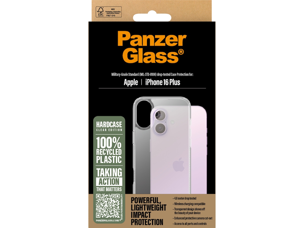 PanzerGlass iPhone 16 Plus HardCase deksel (gjennomsiktig) Mobildeksel