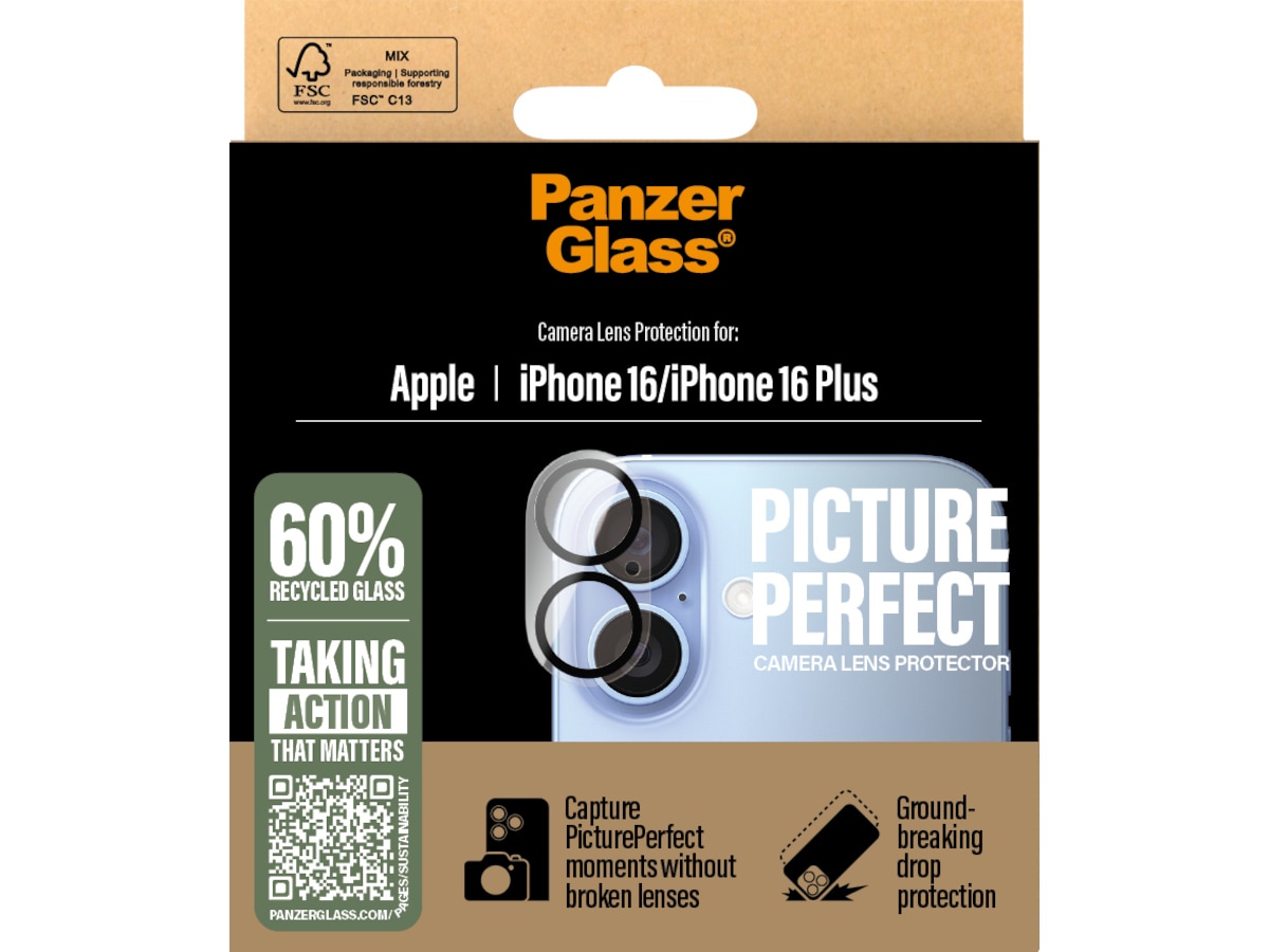 PanzerGlass iPhone 16 / 16 Plus PicturePerfect Linsebeskytter Skjermbeskytter