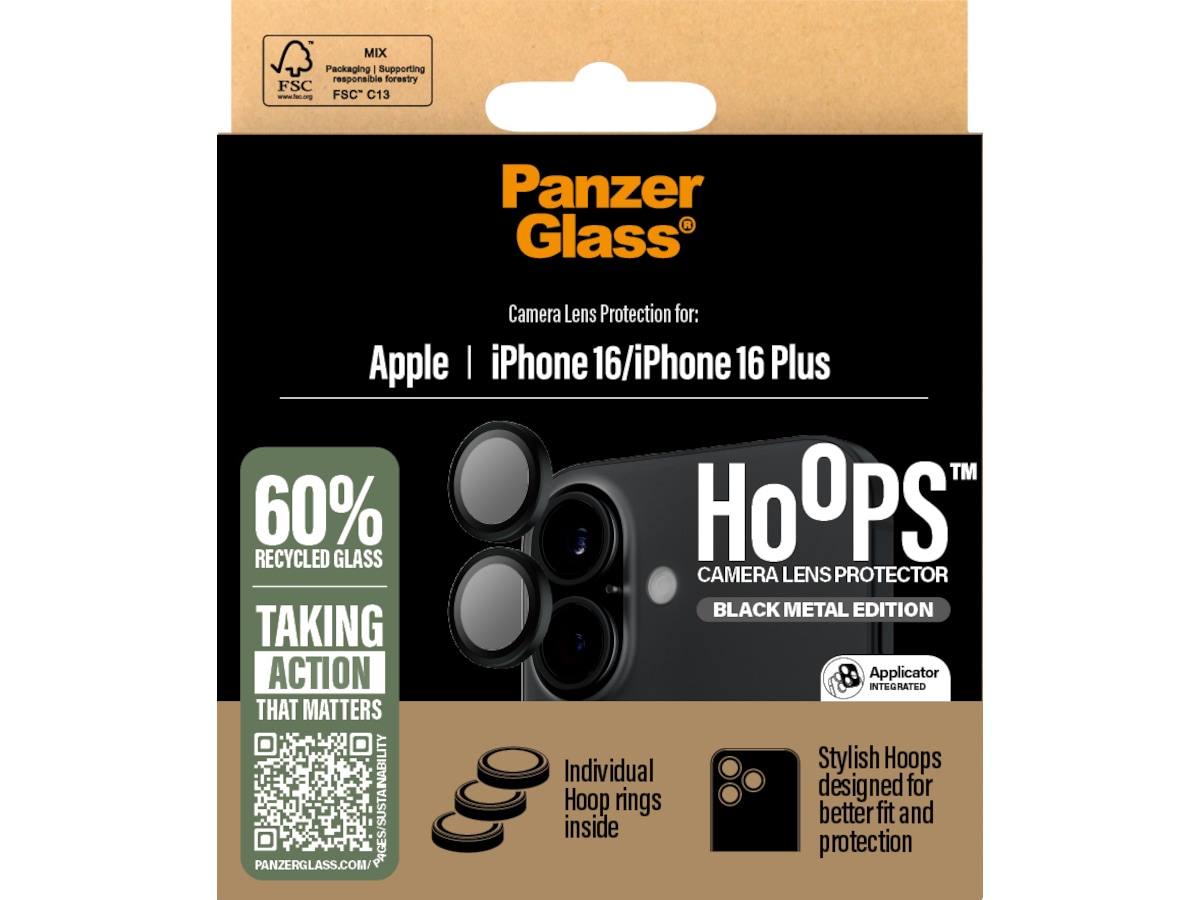PanzerGlass iPhone 16 / 16 Plus Hoops Linsebeskytter Skjermbeskytter