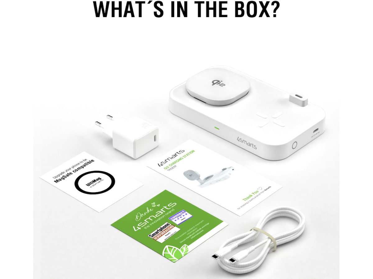 4smarts Qi2 Charging Station Trident (hvit) Mobilladere