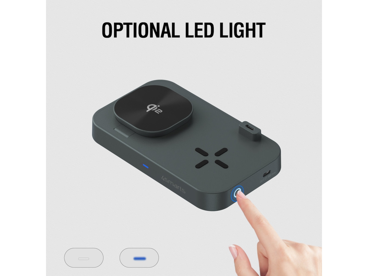 4smarts Qi2 Charging Station Trident (sort) Mobilladere