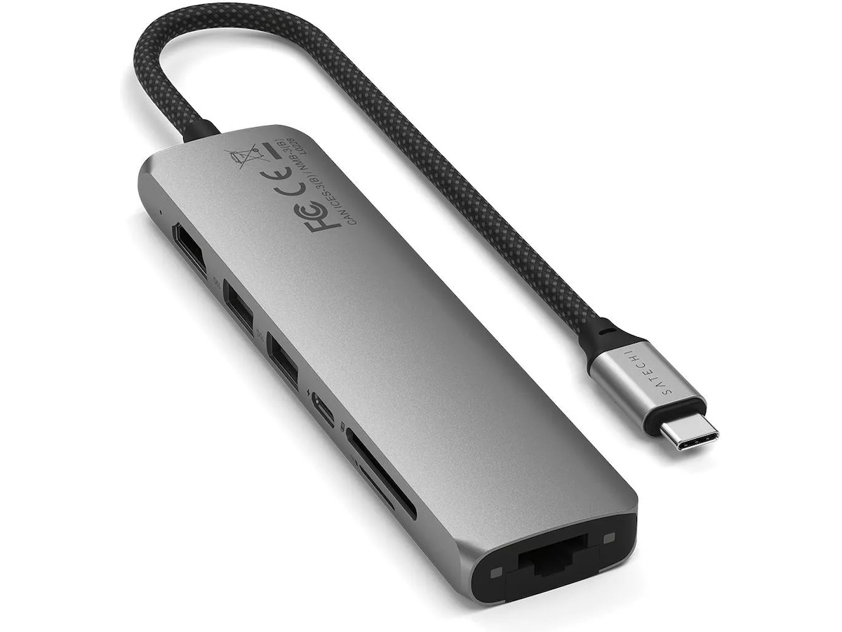Satechi 7-i-1 Slim Multiport docking (stellargrå) Dockingstasjon & USB-HUB