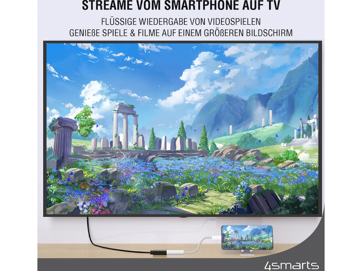 4smarts USB-C til HDMI adapter 15cm (hvit) Kabeladaptere & overganger