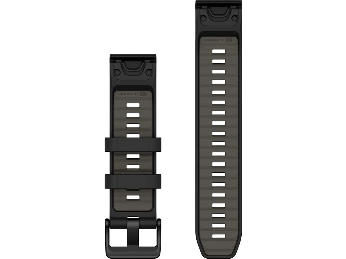 Garmin QuickFit Silikonreim 22mm (sort/grå) Reim