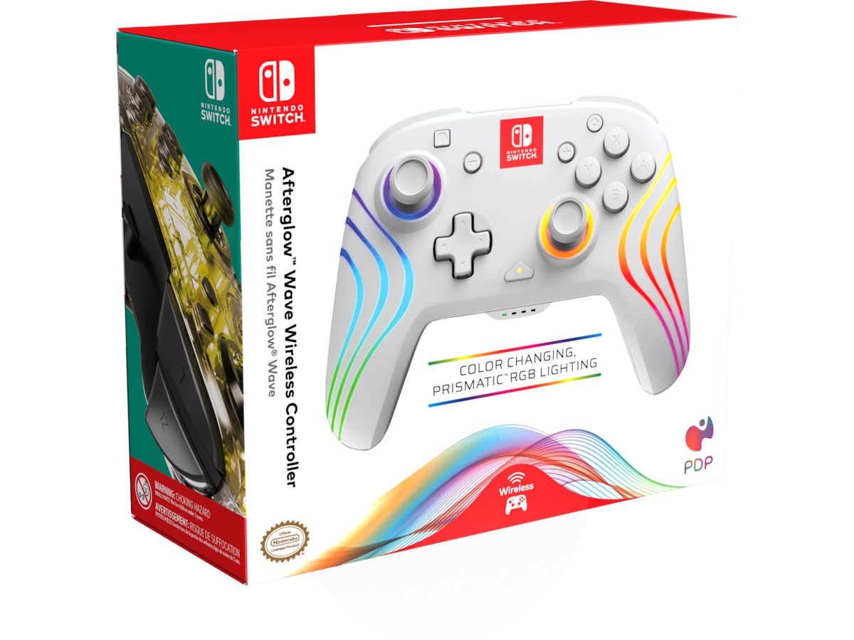PDP Afterglow Wave Nintendo Switch kontroller (hvit) Tilbehør til spillkonsoller