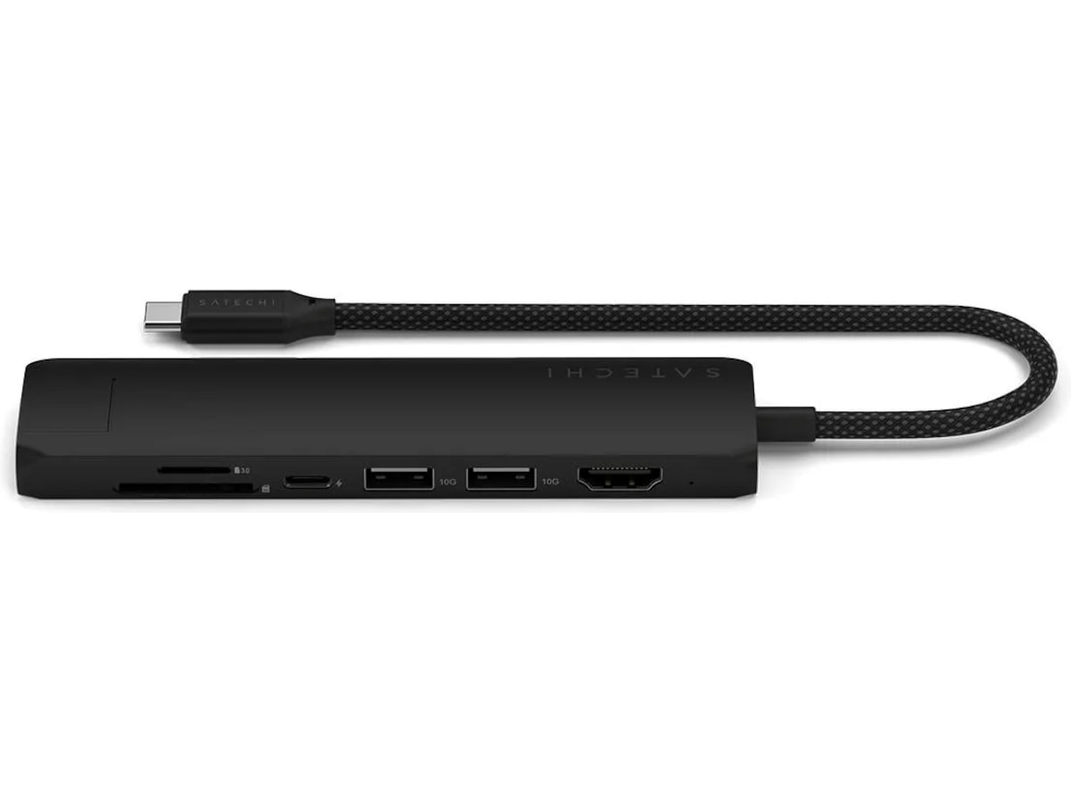 Satechi 7-i-1 Slim Multiport docking (sort) Dockingstasjon & USB-HUB