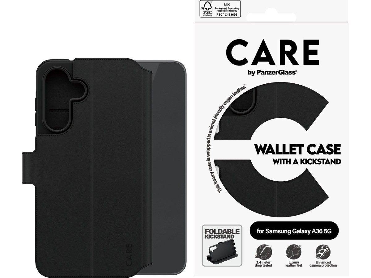 PanzerGlass CARE Galaxy A36 5G Feature lommebokdeksel (sort) Mobildeksel