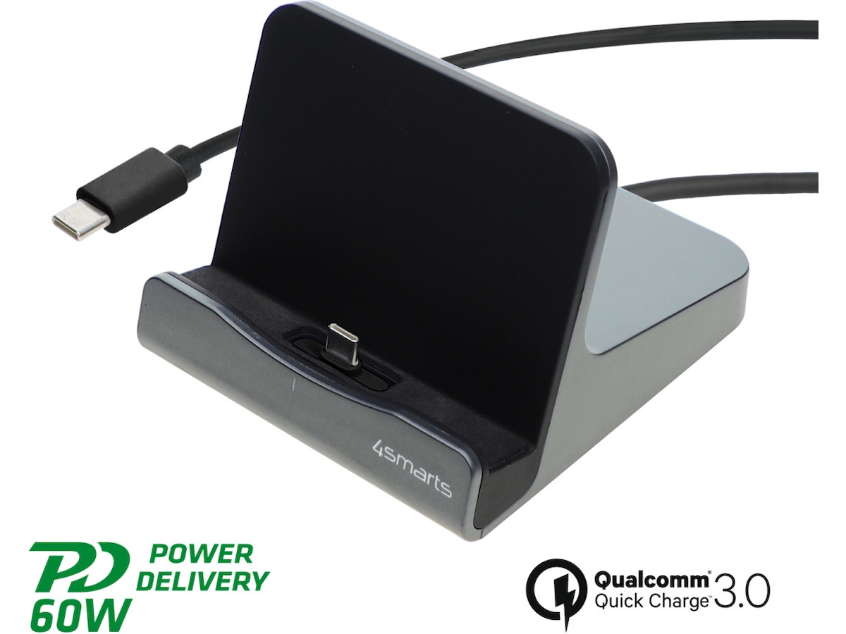 4smarts 60W USB-C Ladestasjon (sort) Ladestasjon
