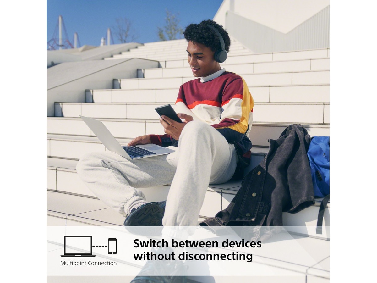 Sony WH-CH520 trådløse hodetelefoner, On-Ear (sort) x2 Hodetelefoner