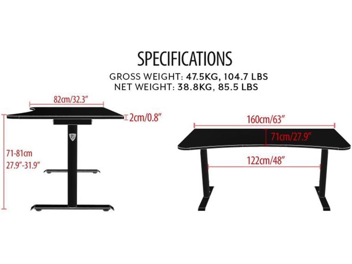Arozzi Arena Gaming Desk (hvit) Gamingdesk