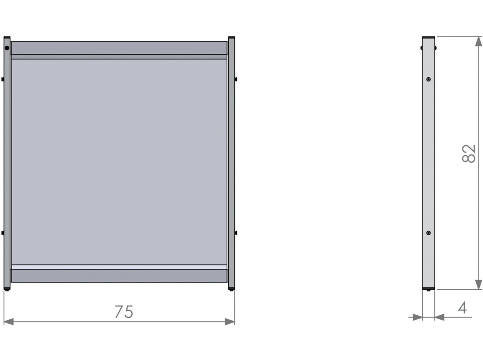 Nobo bordskjerm modul Premium Plus - 75x82cm Tilbehør til arbeidssteder og avlukker