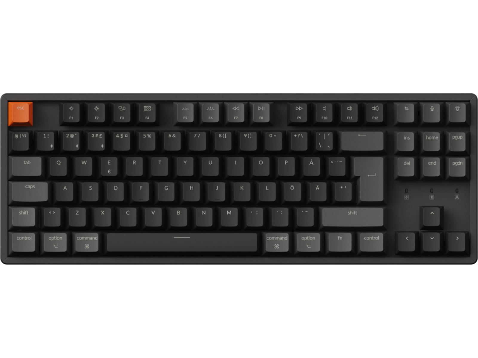 Keychron K8 V2 RGB Aluminium Hot Swap QMK Super Red trådløst tastatur Gamingtastatur